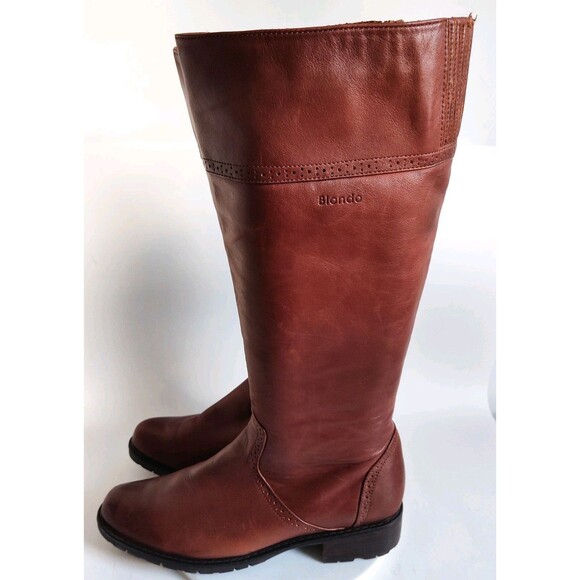 Blondo Size 9 M Leather Knee High Tall Riding Boots Brown Canada Waterproof Warm - Picture 4 of 15
